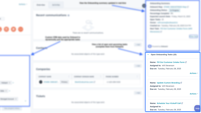 Manage Onboarding from HubSpot